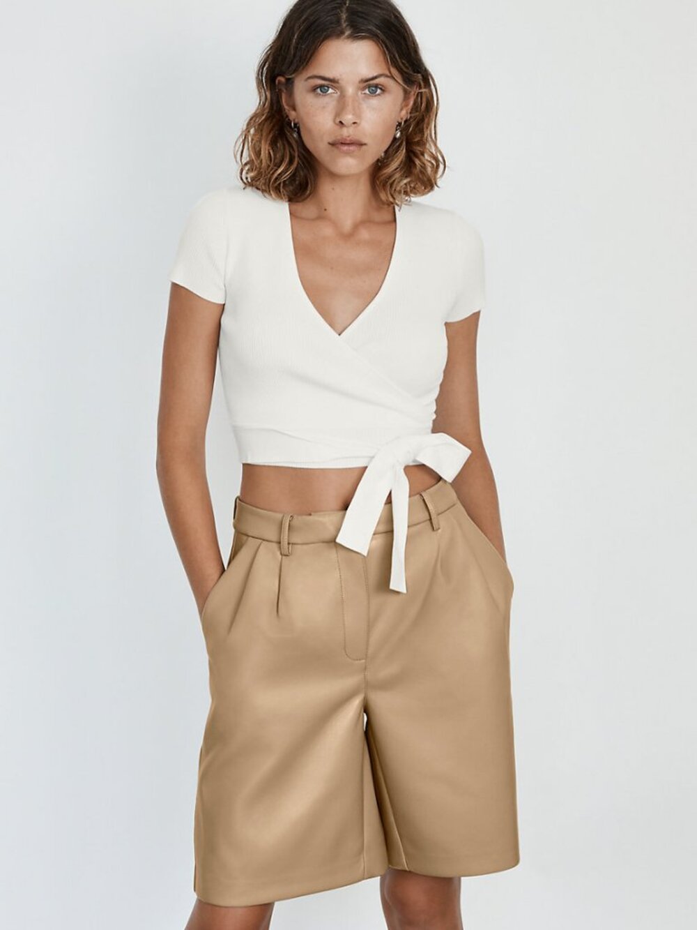 Aritzia Wilfred All Tied Up Wrap Knit Top